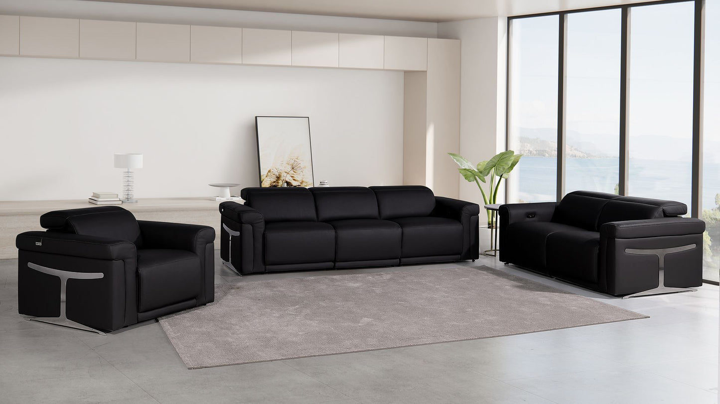 1126 - 6-Piece Modular Power Reclining Sofa, Loveseat & Chair Set In With 6 Power Recliners & Power Headrests