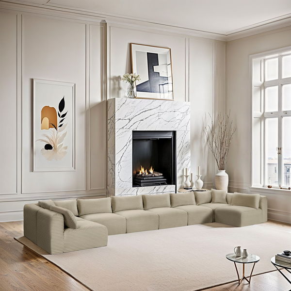 Shaggy - 8 Piece Modular U-Shaped Armless Sectional