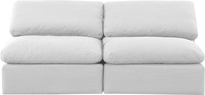 Indulge - Linen 2 Piece Modular Armless Sofa - White