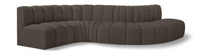 Arc - Boucle Fabric 6 Piece Curved Modular Sofa