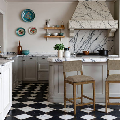 Avon - Linen Textured Performance Fabric Counter Stool