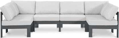 Nizuc - Outdoor Patio 6 Piece Modular Sectional With Gray Frame