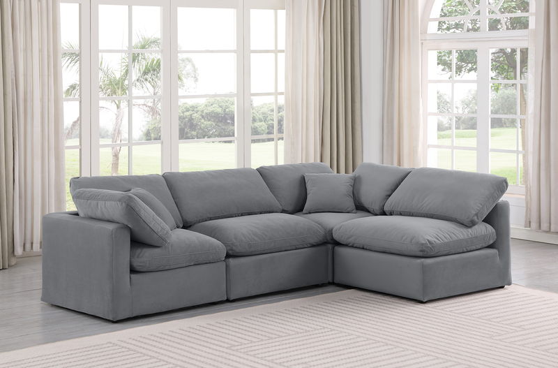 Indulge - Velvet 4 Piece Modular Sectional