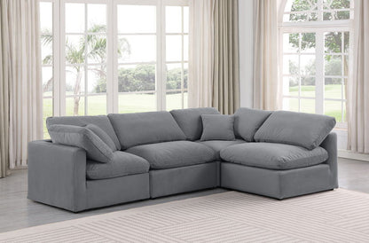 Indulge - Velvet 4 Piece Modular Sectional