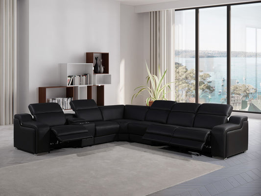 1116 - 7-Piece L-Shaped Sectional Sofa In With 3 Power Recliners & Power Headrests