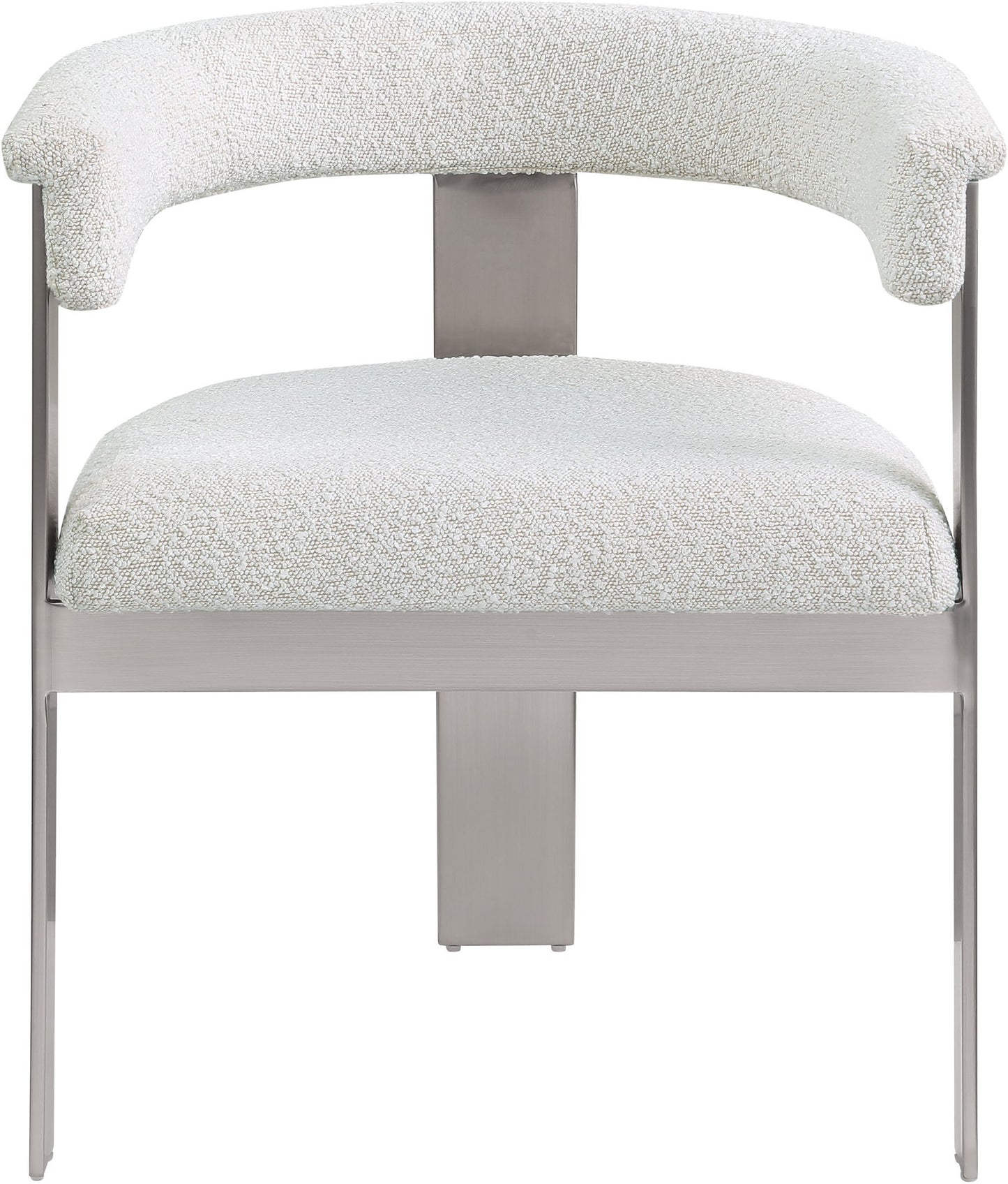 Romeo - Boucle Dining Chair With Silver Base (Set of 2)