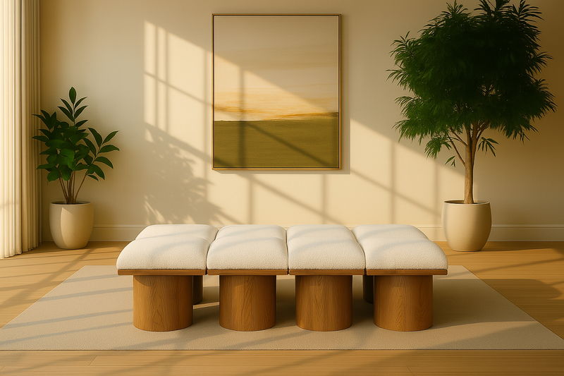 Pavilion - 8 Piece Modular Bench With Brown Base