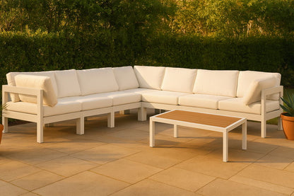 Nizuc - Outdoor Patio 7 Piece Modular Sectional With White Frame