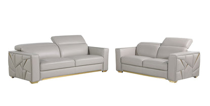 1120 - Top Grain Italian Leather Living Room Set