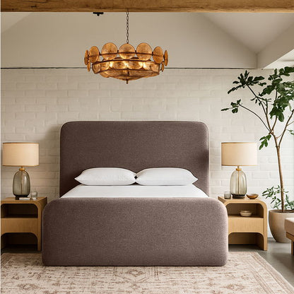 Fira - Linen Textured Fabric Upholstered Bed