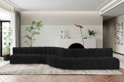 Arc - Boucle Fabric 8 Piece Curved Modular Sofa