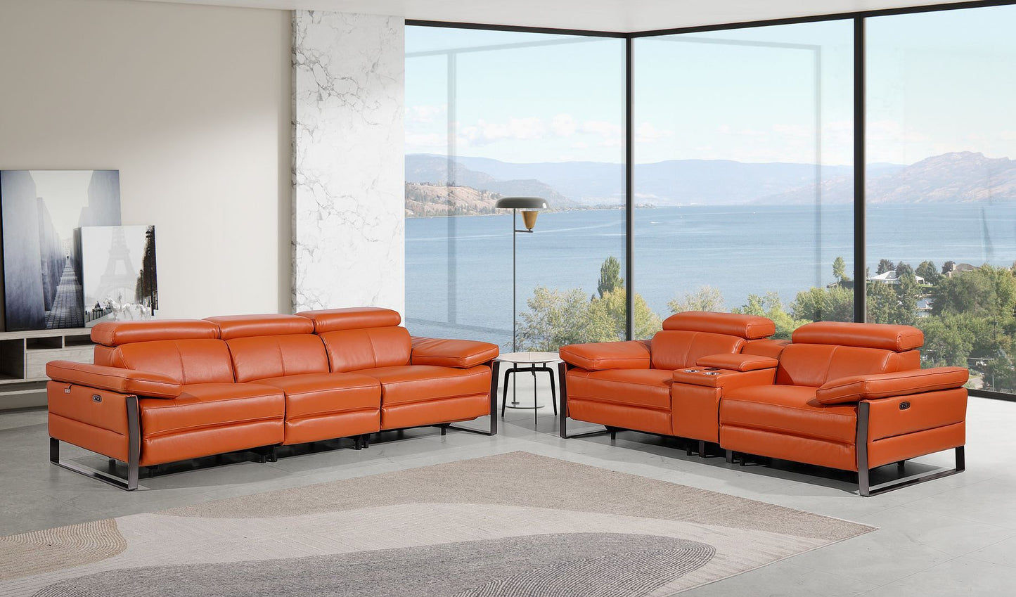 1246 - Modular Power Triple Reclining Sofa And Console Loveseat Set With Power Headrests