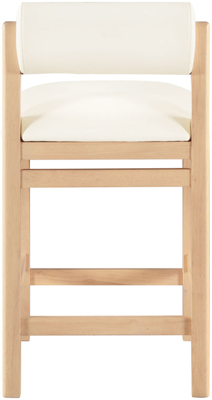 Roundhill - Faux Leather Counter Stool - Natural Frame
