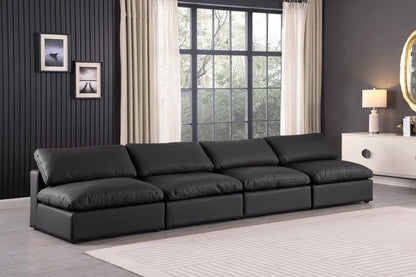 Comfy - Faux Leather Modular Armless Sofa 4 Seats