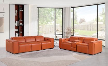 1224 - 6-Piece Modular Power Reclining Sofa And Console Loveseat Set In With 5 Power Recliners & Power Headrests