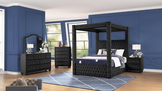 Monica Black - King 4 Piece Bedroom Set