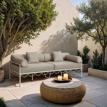 Portofino - Resilient Water Repellent Fabric 85.75" Upholstered Outdoor Patio Sofa
