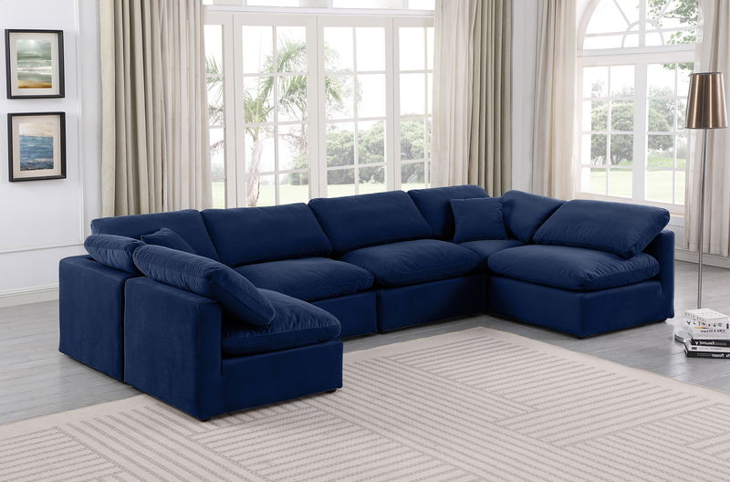Indulge - Velvet 6 Piece Modular U-Shaped Sectional