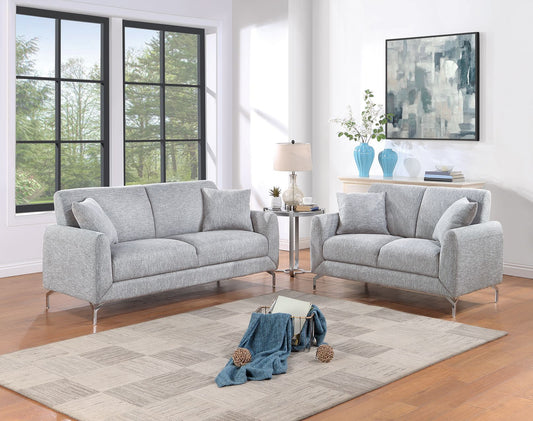 Light Gray Burlap 2 Piece Sofa Set