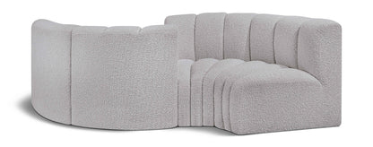 Arc - Boucle Fabric 4 Piece Curved Modular Sofa