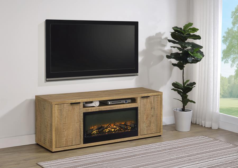 Fuller - 60" 2-Door TV Stand Fireplace Media Console - Mango