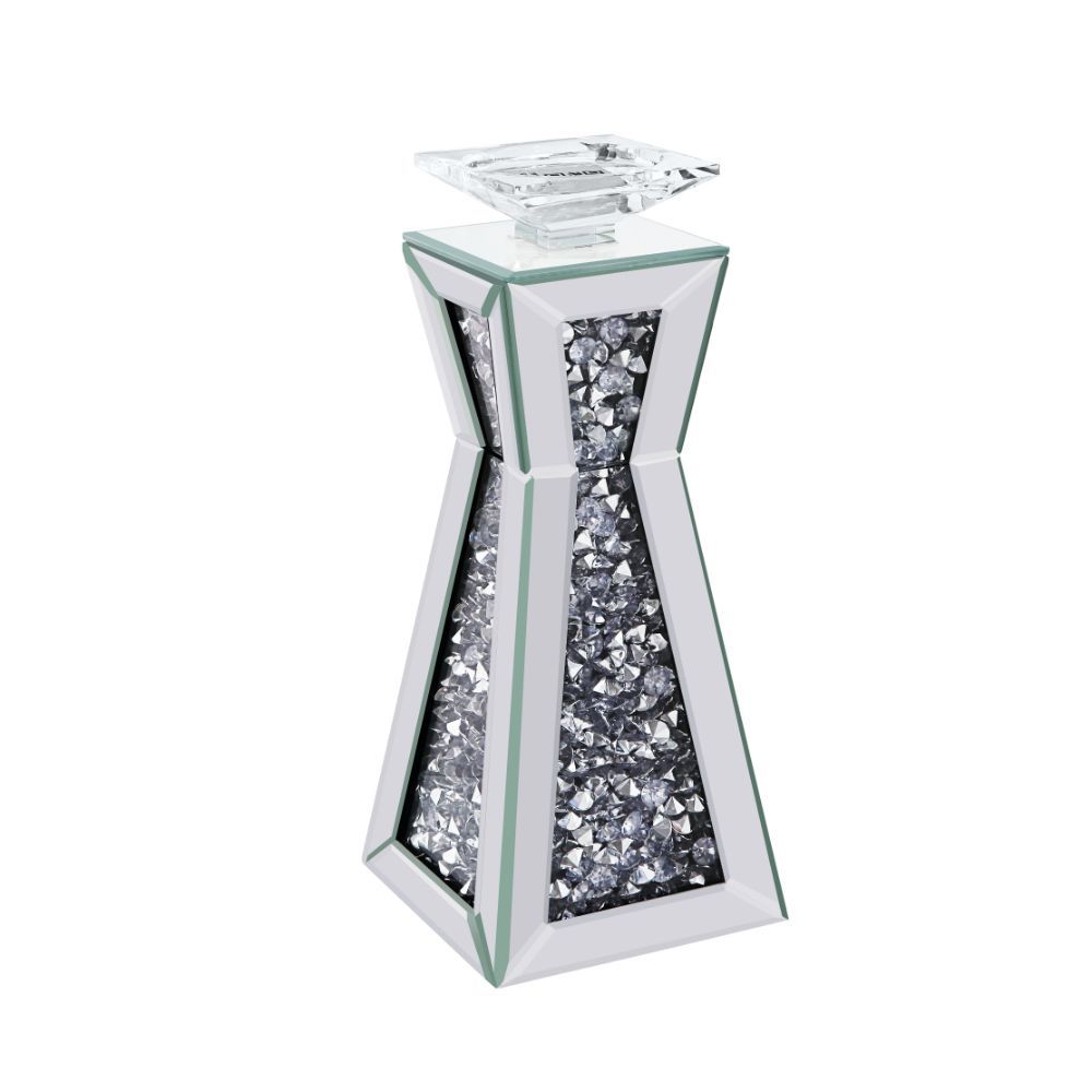 Noralie - Candle Holder (Set of 2) - Mirrored, Faux Diamonds