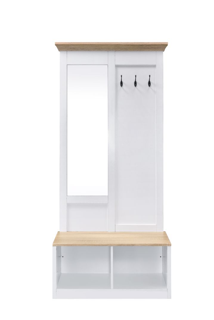 Melati - Hall Tree - Light Oak & White