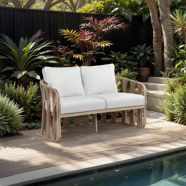 San Pietro - Resilient Waterproof Fabric 60.5" Upholstered Outdoor Patio Loveseat