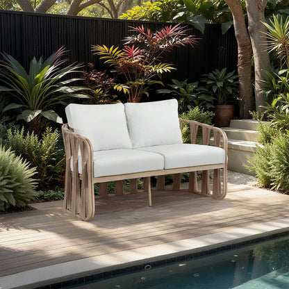 San Pietro - Resilient Waterproof Fabric 60.5" Upholstered Outdoor Patio Loveseat