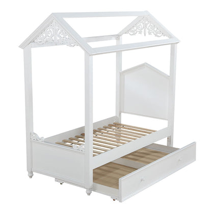 Rapunzel - Twin Trundle - White