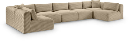 Shaggy - Fabric 7 Piece Modular U-Shaped Armless Sectional