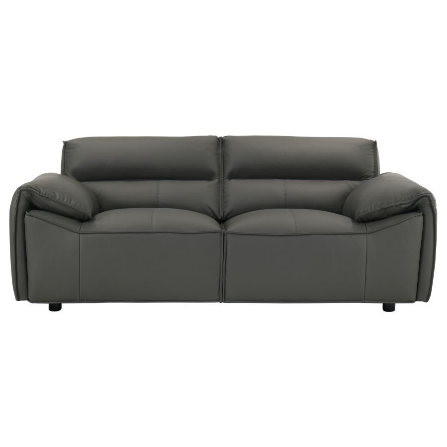 Buxton - Top Grain Leather Upholstered Loveseat