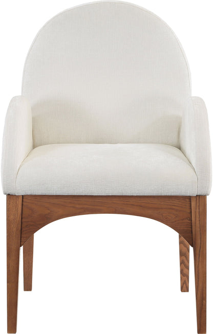 Waldorf - Chenille Dining Arm Chair With Brown Legs