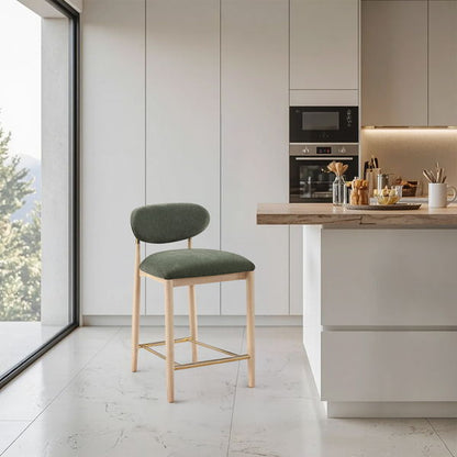 Riccio - Fabric Stool - Natural Frame