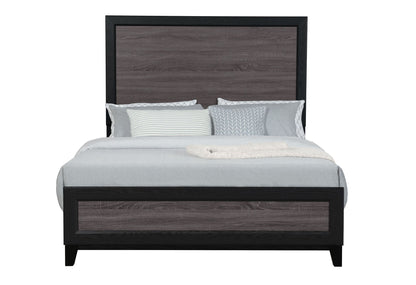 Lisbon - 4 Piece Queen Bedroom Set (Bed, Dresser, Mirror, Nightstand) - Black / Gray