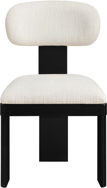 Timbra - Linen Textured Fabric Upholstered Dining Chair (Set of 2) - Black Base