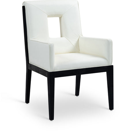 Gwendolyn - Faux Leather Dining Arm Chair With Black Frame