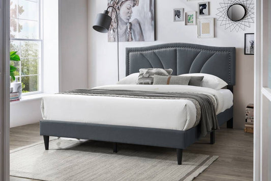 Charcoal Burlap 2 Queen Bed