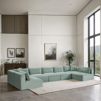 Shaggy - 7 Piece Modular U-Shaped Armless Sectional