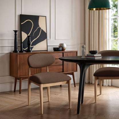 Riccio - Faux Leather Dining Side Chair (Set of 2) - Natural Frame