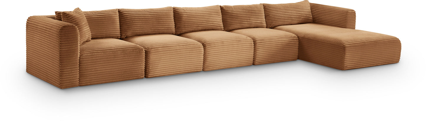 Shaggy - Fabric 5 Piece Modular Sectional With Chaise