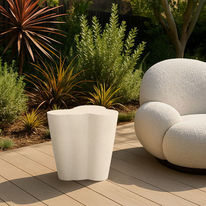 Monza - Concrete And Fiberglass Indoor / Outdoor End Table - Cream