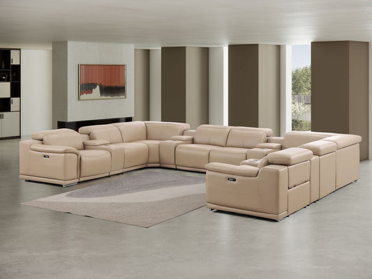 2679 - 12-Piece U-Shaped Power Reclining Sectional In Genuine Leather (4 Recliners)