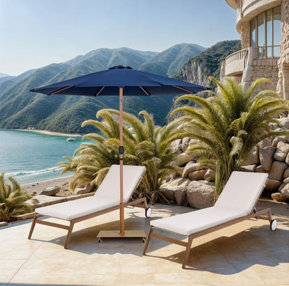 Fiji - Aluminum Patio Umbrella With Square Teak Base