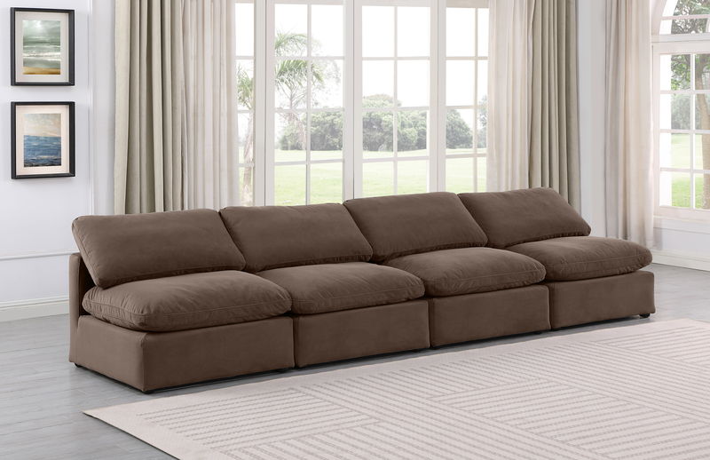 Indulge - Velvet 4 Seat Modular Armless Sofa