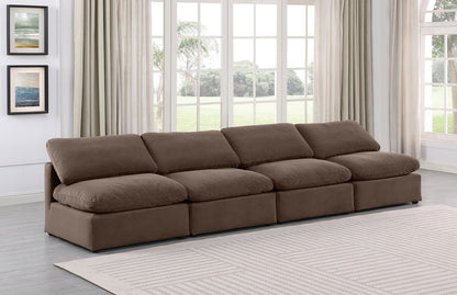Indulge - Velvet 4 Seat Modular Armless Sofa
