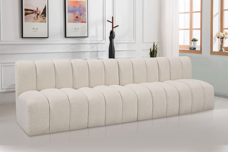 Arc - Boucle Fabric 4 Seats Modular Sofa