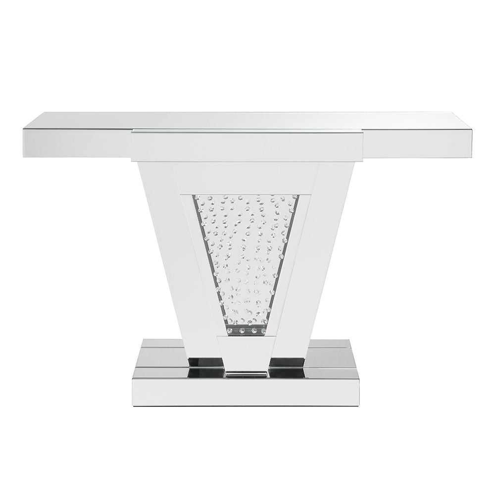 Nysa - 32"H Console Table - Mirrored & Faux Crystals