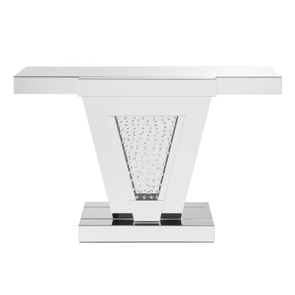 Nysa - 32"H Console Table - Mirrored & Faux Crystals
