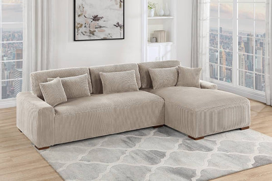 Beige Gray 2 Piece Sectional XL